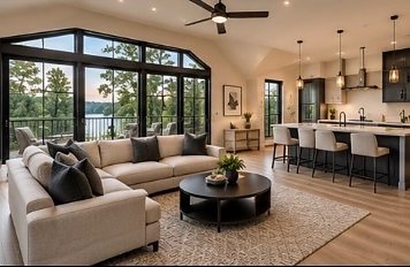 Finished living space above the garage with lake views